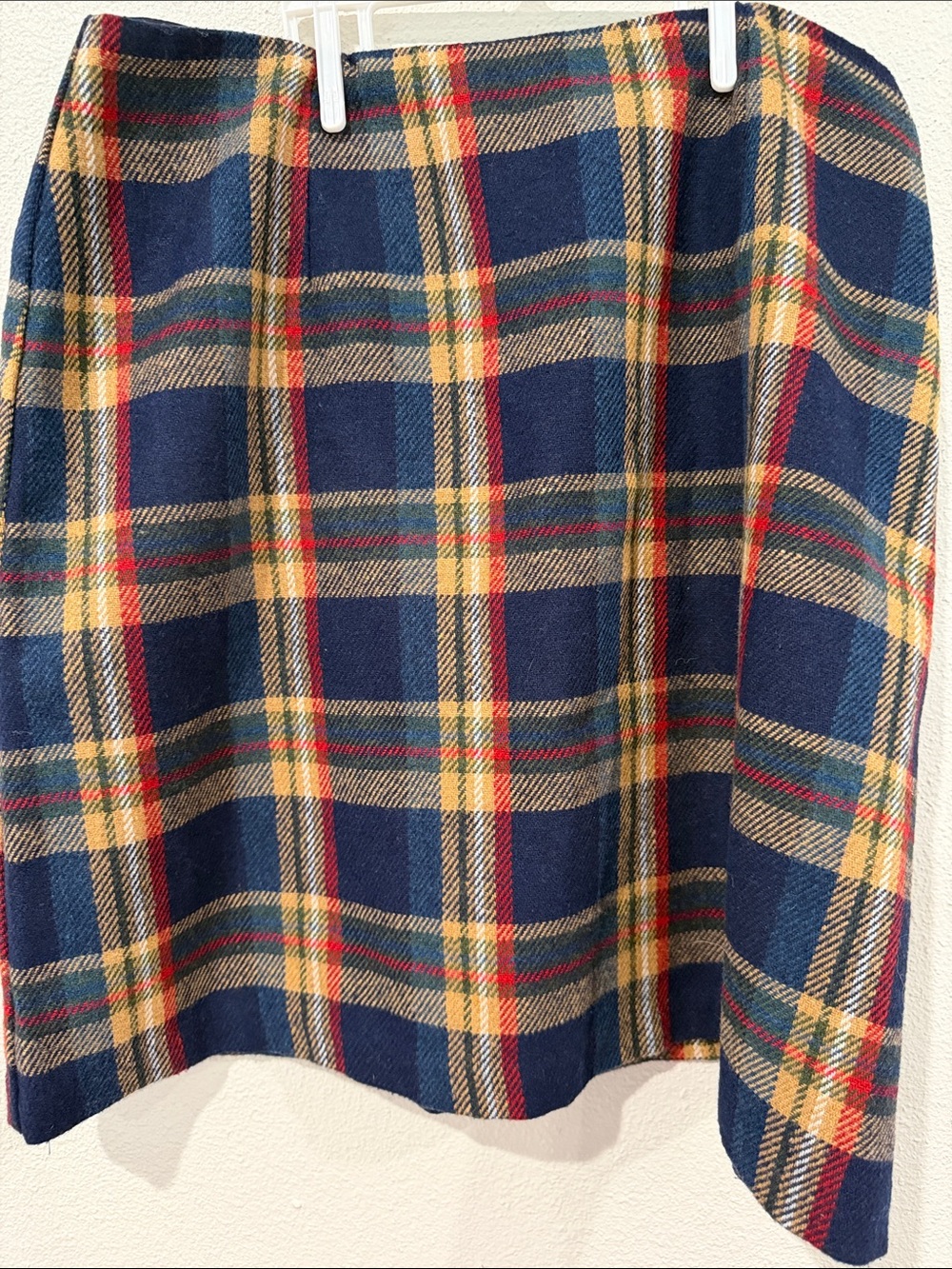 Maurices Navy Plaid Wool-Blend Skirt